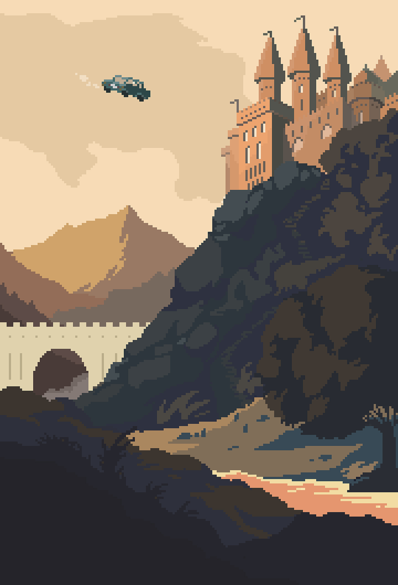 原创像素练习元气骑士工程师机甲皮肤设计哈利波特像素场景像素画收录