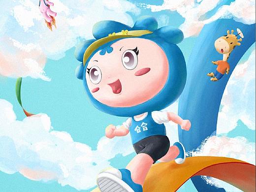 合肥国际马拉松赛微信推广插画