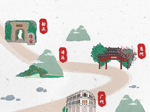 地图小插画-广州