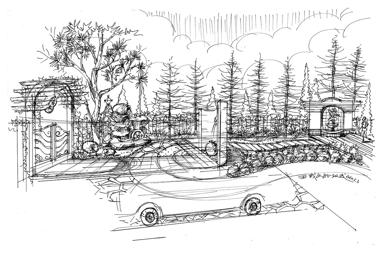 2020最新景觀設(shè)計項目手繪方案草圖（圖ZMjExNDcxNTYw） - 建筑/空間 - 站酷設(shè)計師手繪老師王大叔原創(chuàng)素材 - 站酷ZCOOL