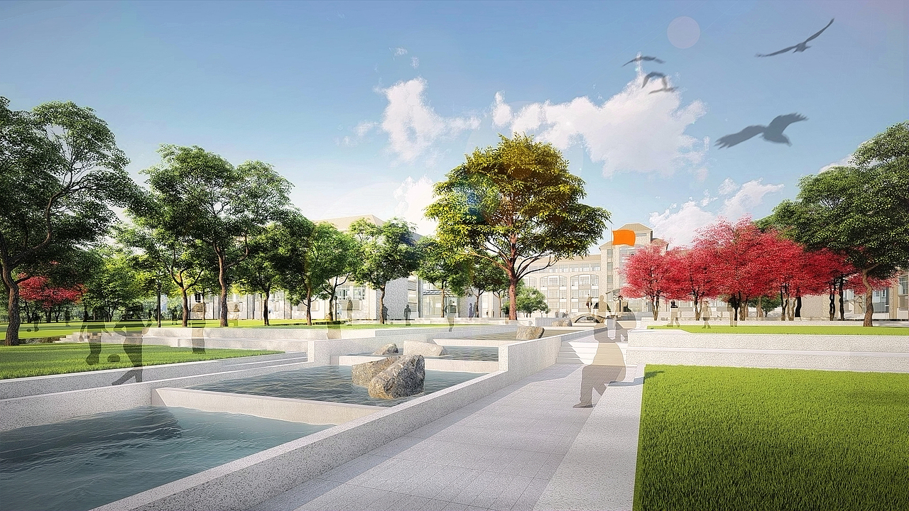 中学 学校 校园景观 Lumion 表现（图ZMTYyOTYzMzk2） - 景观设计 - 站酷设计师梁西凹原创素材 - 站酷ZCOOL