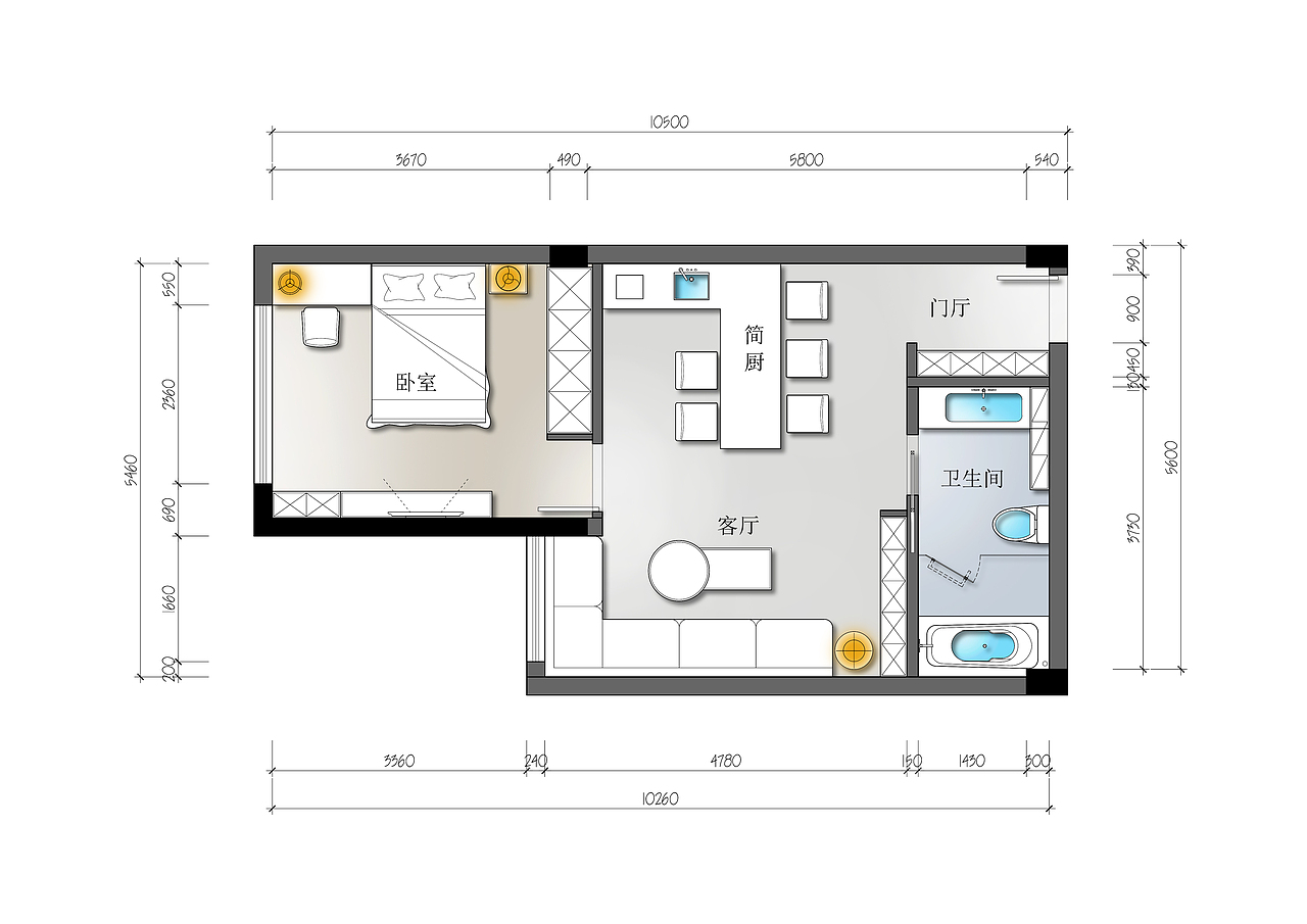 花都新港国际单身公寓户型设计