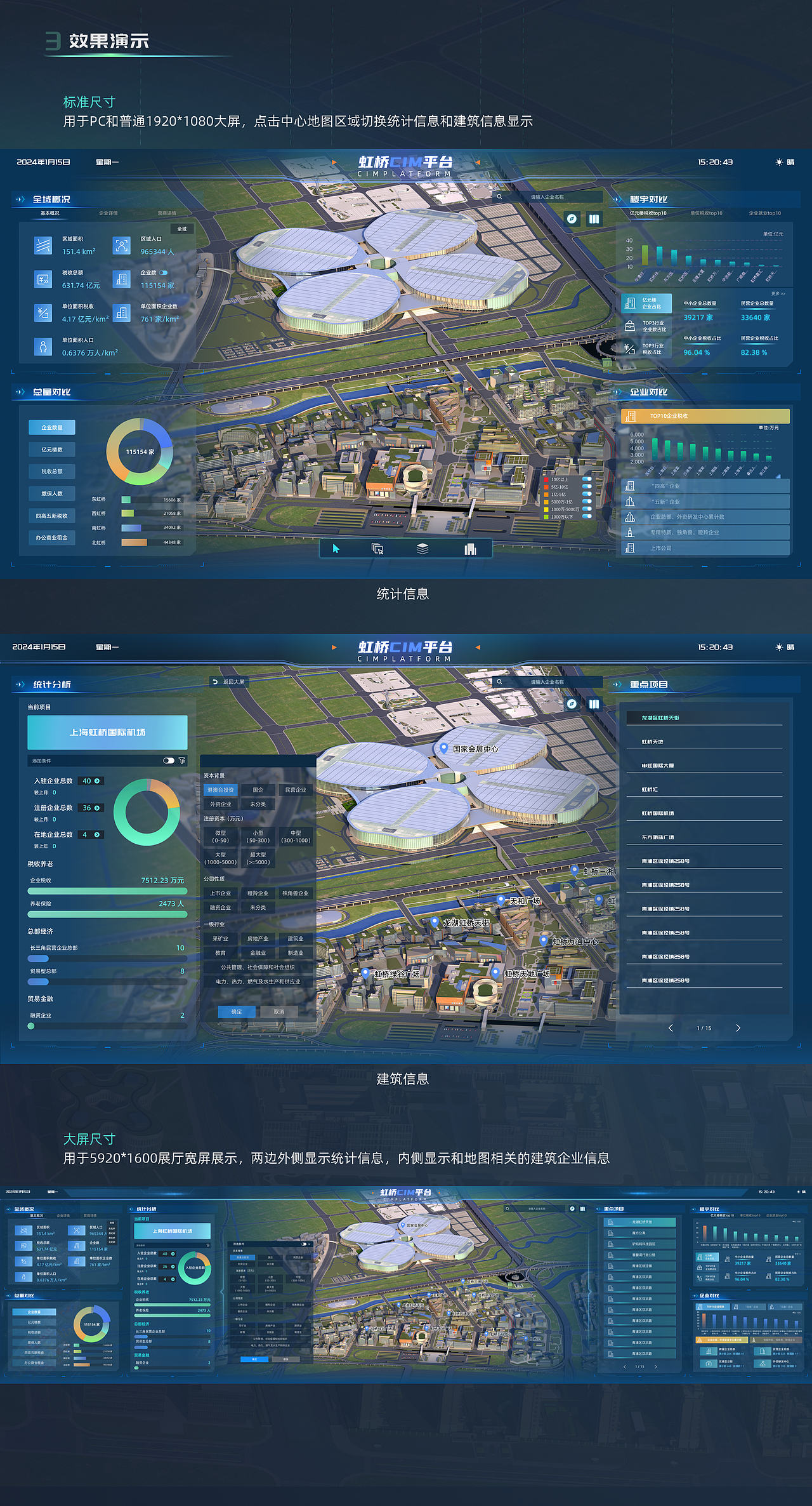 CIM大屏设计 | 城市信息模型可视化平台大屏设计