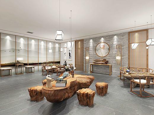 1992效果图~茶楼新作（个人主页-ZMzE4MTUxOTY=） - 家装设计 - 站酷设计师1992效果图小娟原创素材 - 站酷ZCOOL