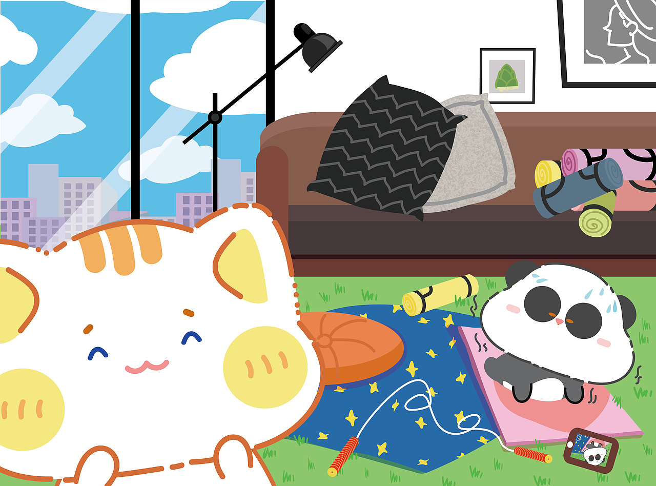 熊猫与猫IP绘制（图ZMjIyOTYwNTY4） - 商业插画 - 站酷设计师Syrian也是雨原创素材 - 站酷ZCOOL