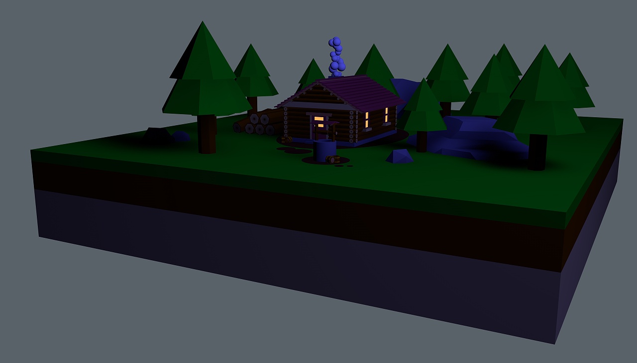 C4D小場景練習(xí)（圖ZMjA5MjQ1Njg0） - 場景 - 站酷設(shè)計師繪柴原創(chuàng)素材 - 站酷ZCOOL