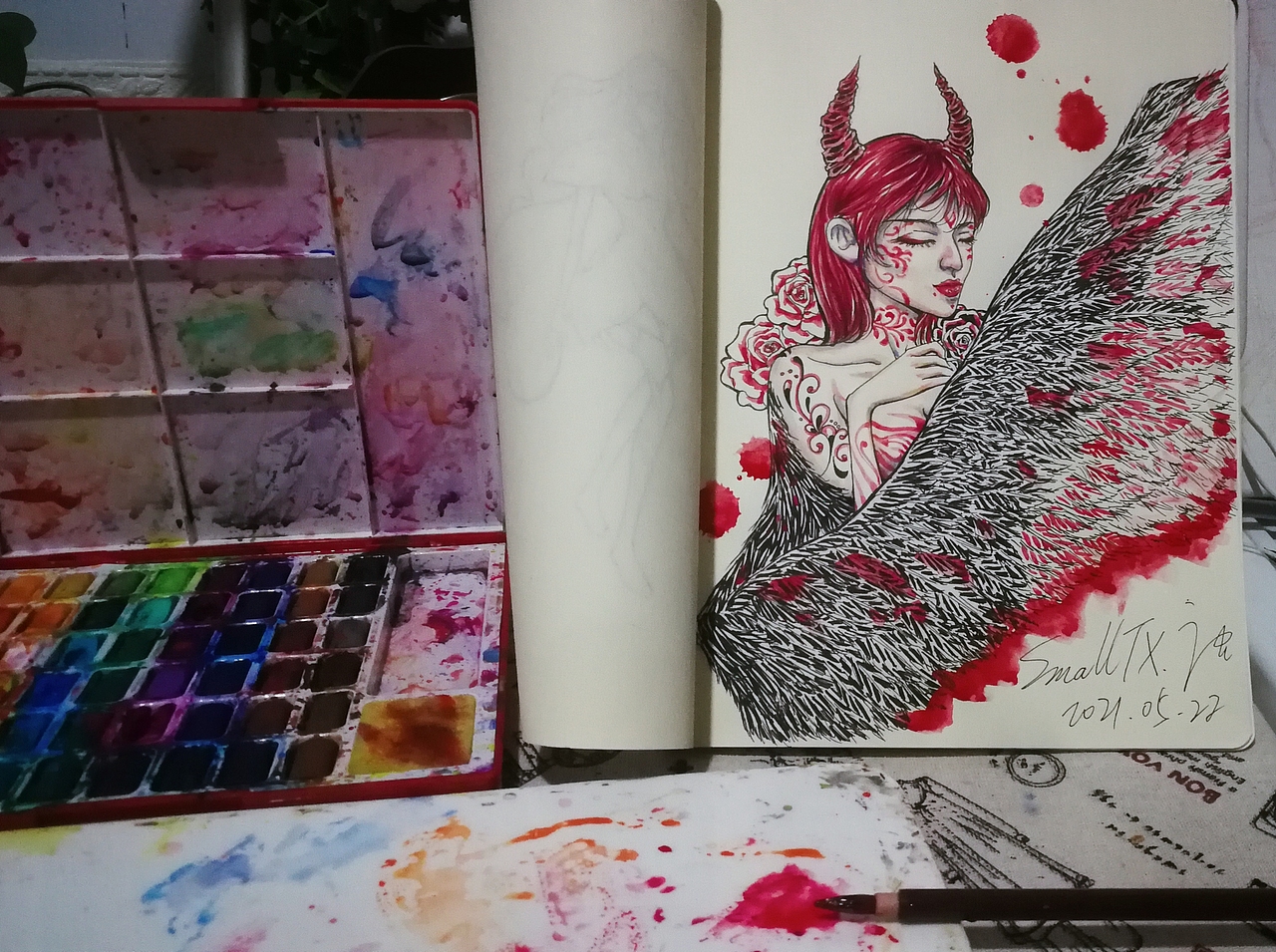 《真爱魔咒》近期瞎涂.水彩习作（图ZMjU2ODA1MDc2） - 创作习作 - 站酷设计师唐唐的拾光小记原创素材 - 站酷ZCOOL