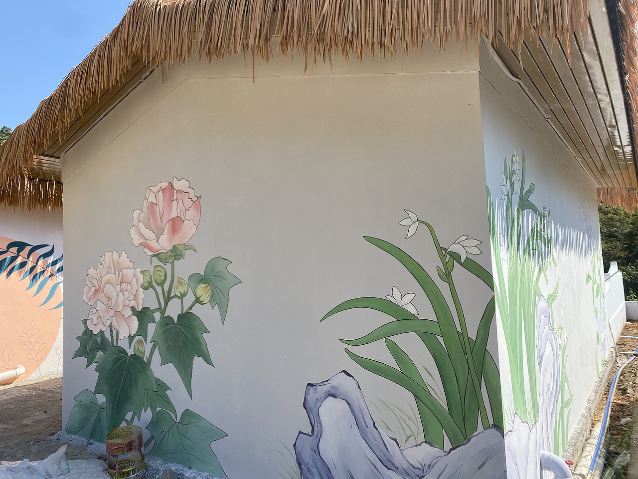 民宿外墙设计+手绘!