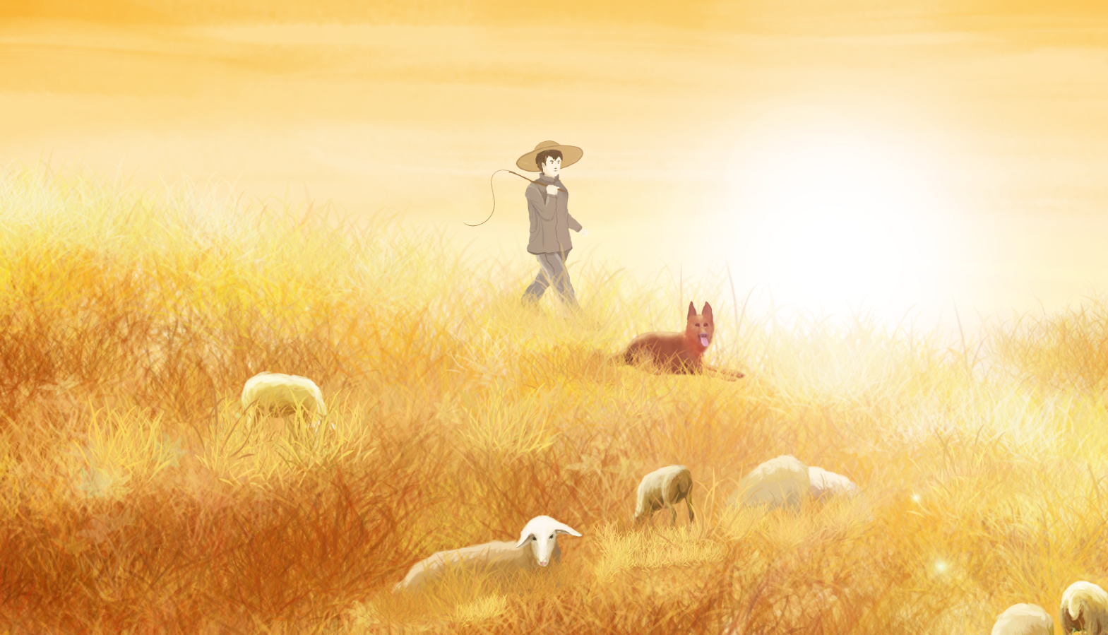 插画·草原上的牧羊人|插画|艺术插画|妙手画春 - 原创作品 - 站酷 (ZCOOL)