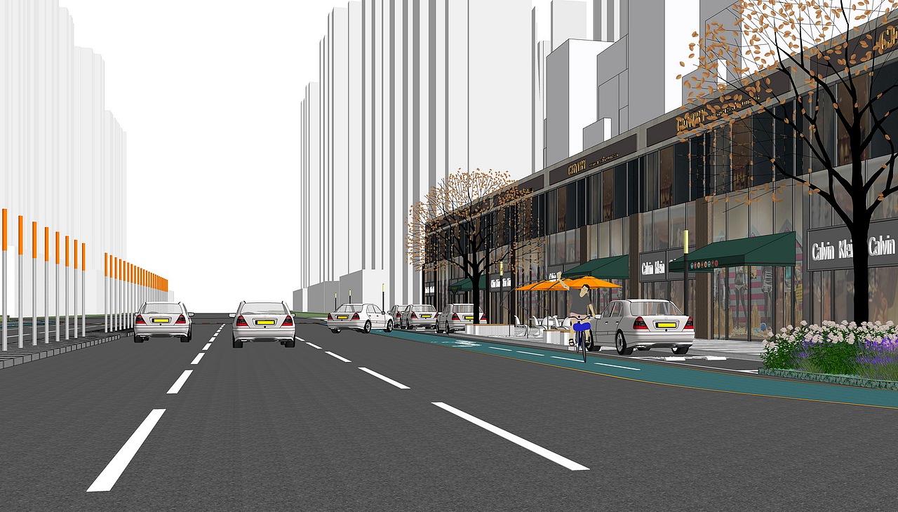 万科翡翠公园示范区+商业街景观SU模型下载