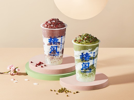 饮品摄影|椿风茶饮 绿豆系列饮品海报