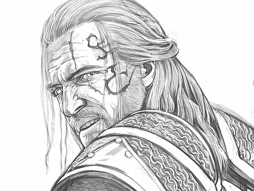 巫师3杰洛特插画-游戏原画90032年前无序时空动漫-短篇/格漫114214年