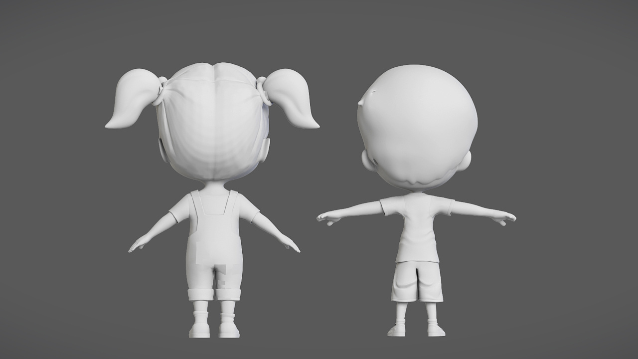 卡通人物三维建模动画角色三维人物小男孩卡通形象设计