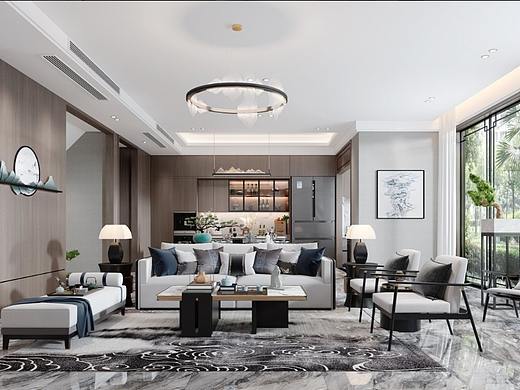 新中式客厅（个人主页-ZNTc0NjEwODg=） - 家装设计 - 站酷设计师室内设计婷婷原创素材 - 站酷ZCOOL