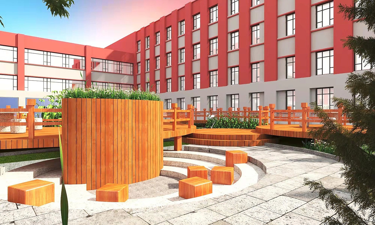 学校景观设计（图ZMjkwMTg0OTA4） - 其他空间 - 站酷设计师奔跑的窝牛原创素材 - 站酷ZCOOL