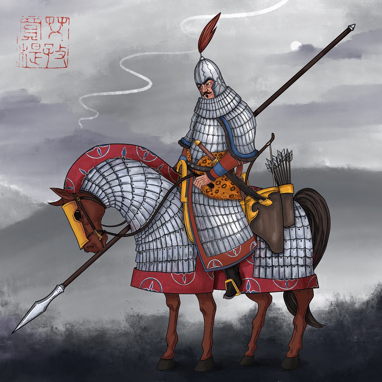 蒙古骑士盔甲3D模型|MONGOLIAN KNIGHT-草原元素---蒙古元素 Mongolia Elements