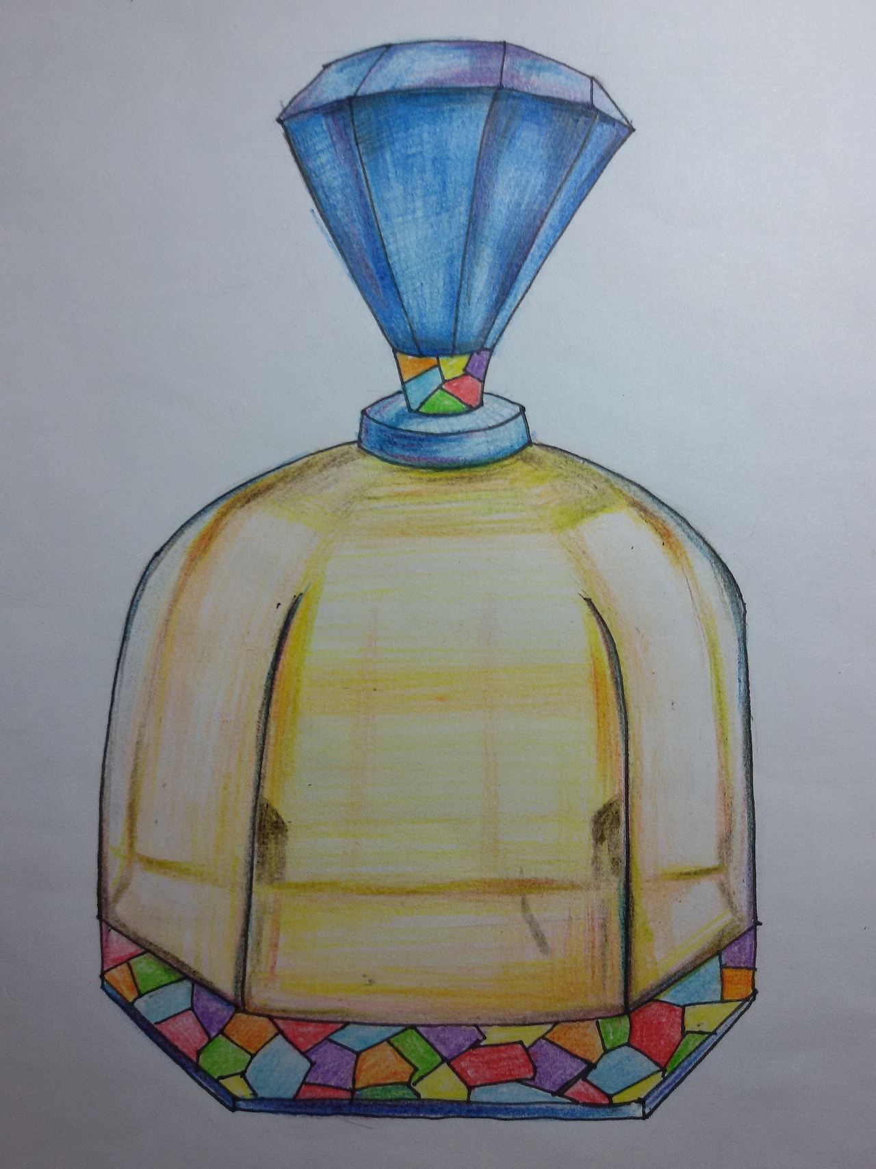 容器造型手绘香水瓶