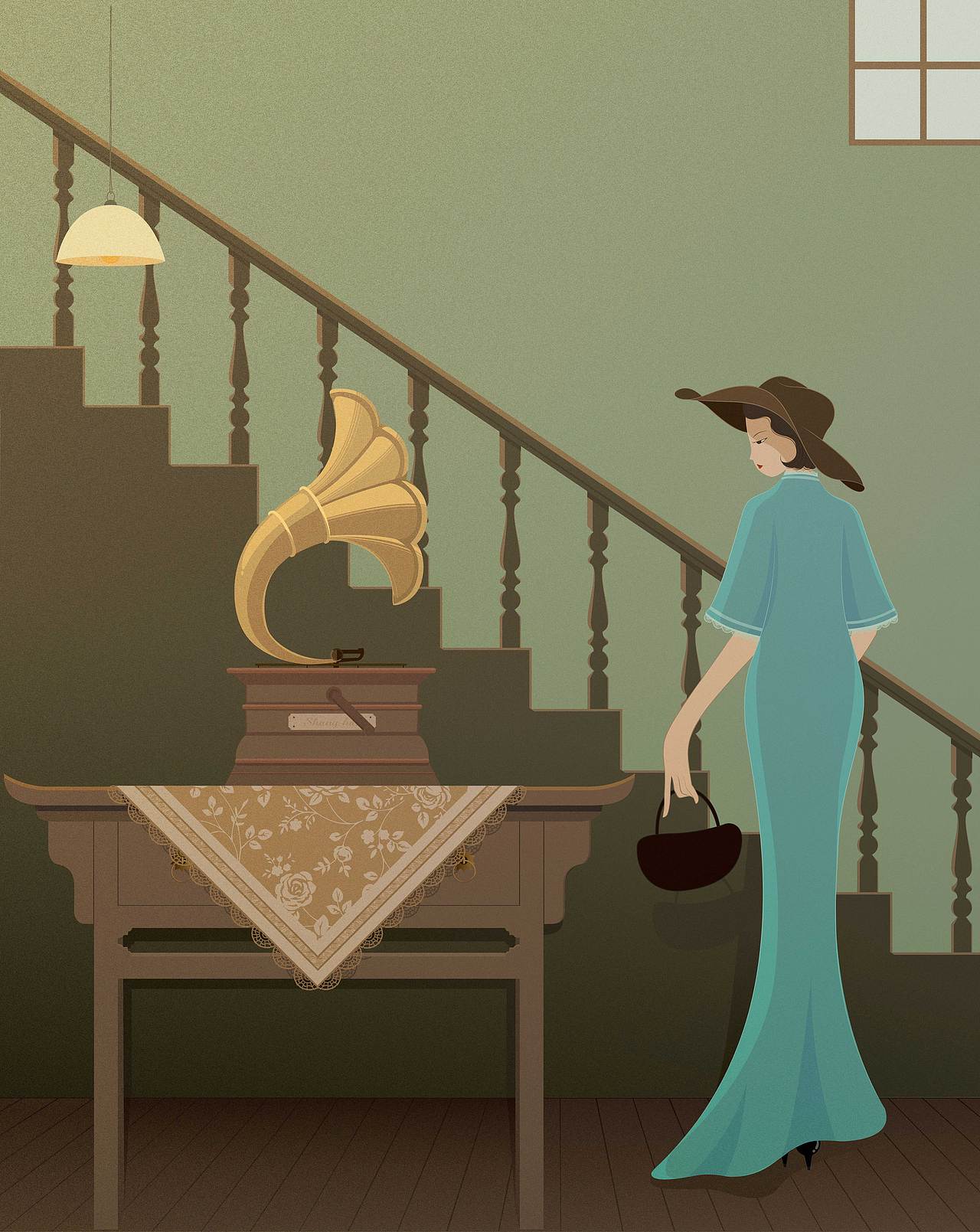 中式女装包装插图