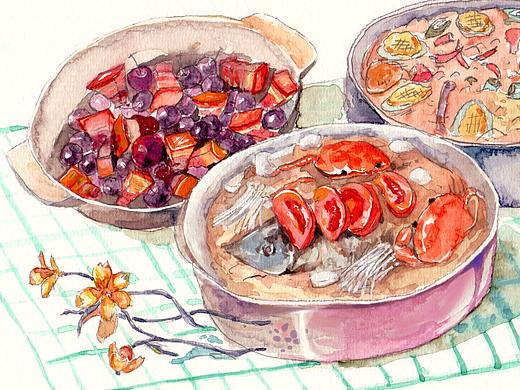 田阿姨私房餐厅插画