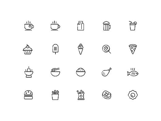 餐饮类线性icon（个人主页-ZMjkxMzc0NTI=） - 图标 - 站酷设计师她们叫我小娟娟原创素材 - 站酷ZCOOL