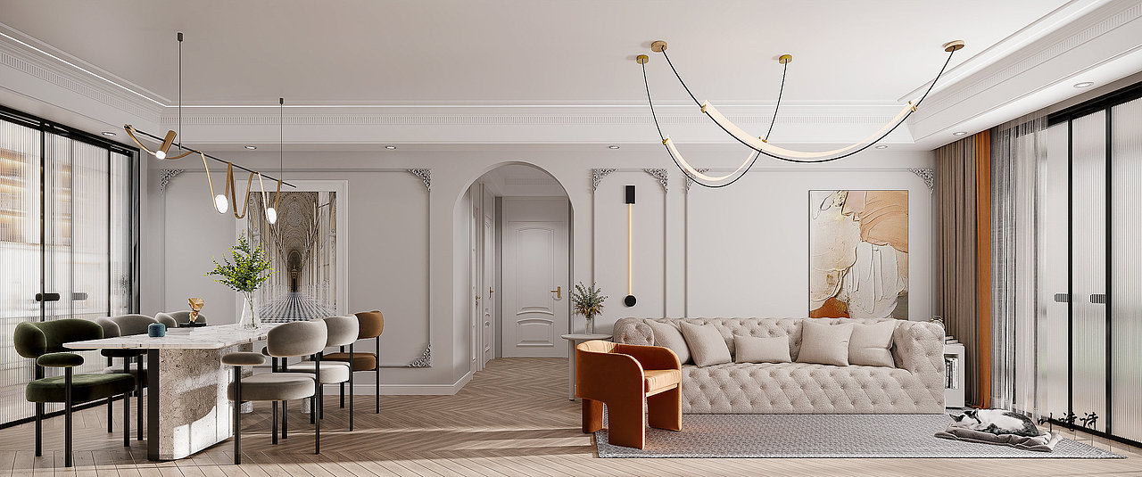 现代轻奢融入法式风格，浪漫且有仪式感的家