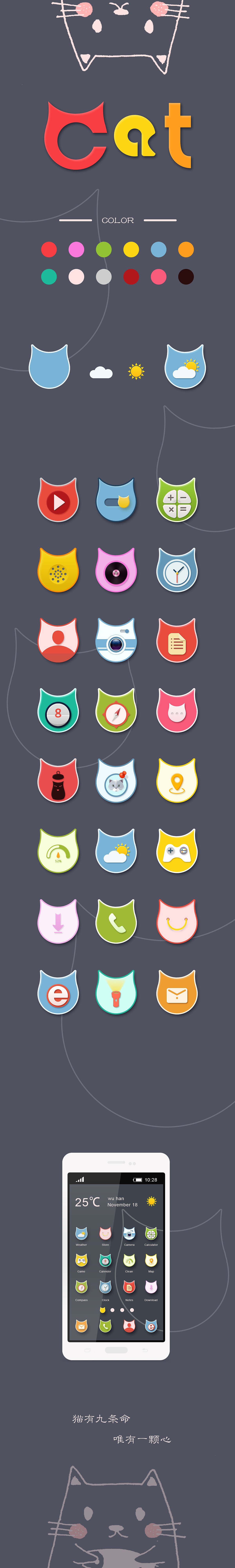 主题图标设计--猫（图ZMTQ1MDQ2ODMy） - 图标 - 站酷设计师W茜茜茜茜茜原创素材 - 站酷ZCOOL