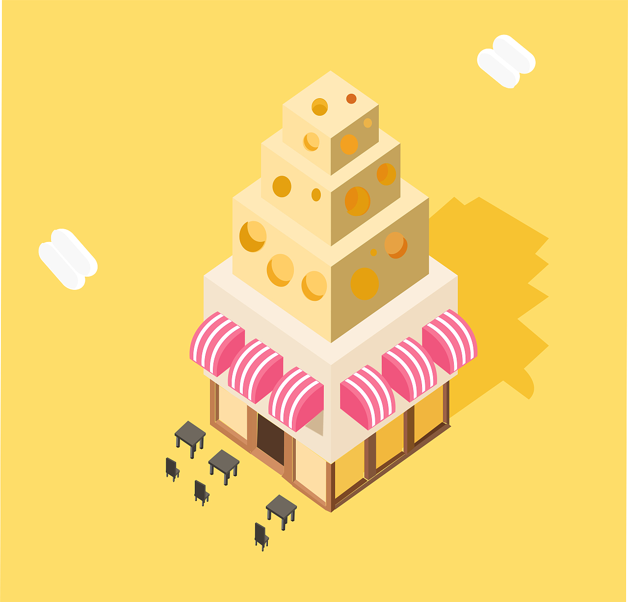 2.5D插画-甜品店（图ZMjE0Njg0ODg0） - 创作习作 - 站酷设计师吾生之须臾原创素材 - 站酷ZCOOL