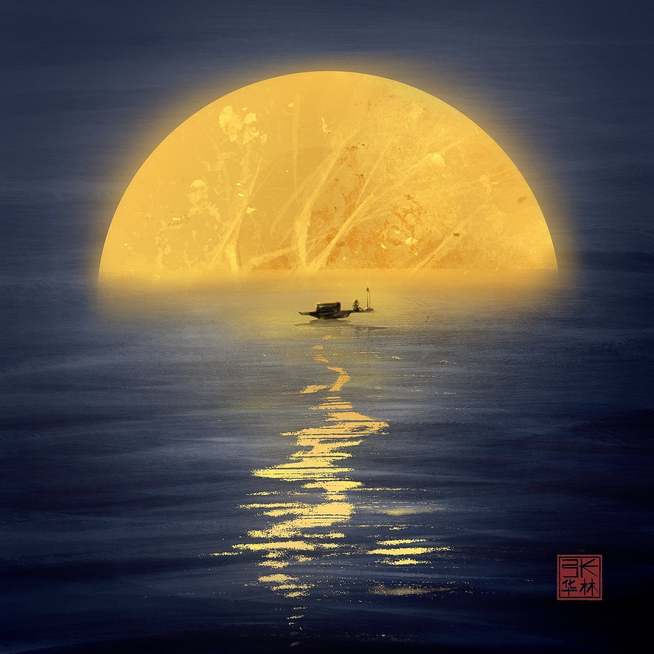 望月 插画（图ZMzA1Mzk0OTAw） - 商业插画 - 站酷设计师张华林原创素材 - 站酷ZCOOL