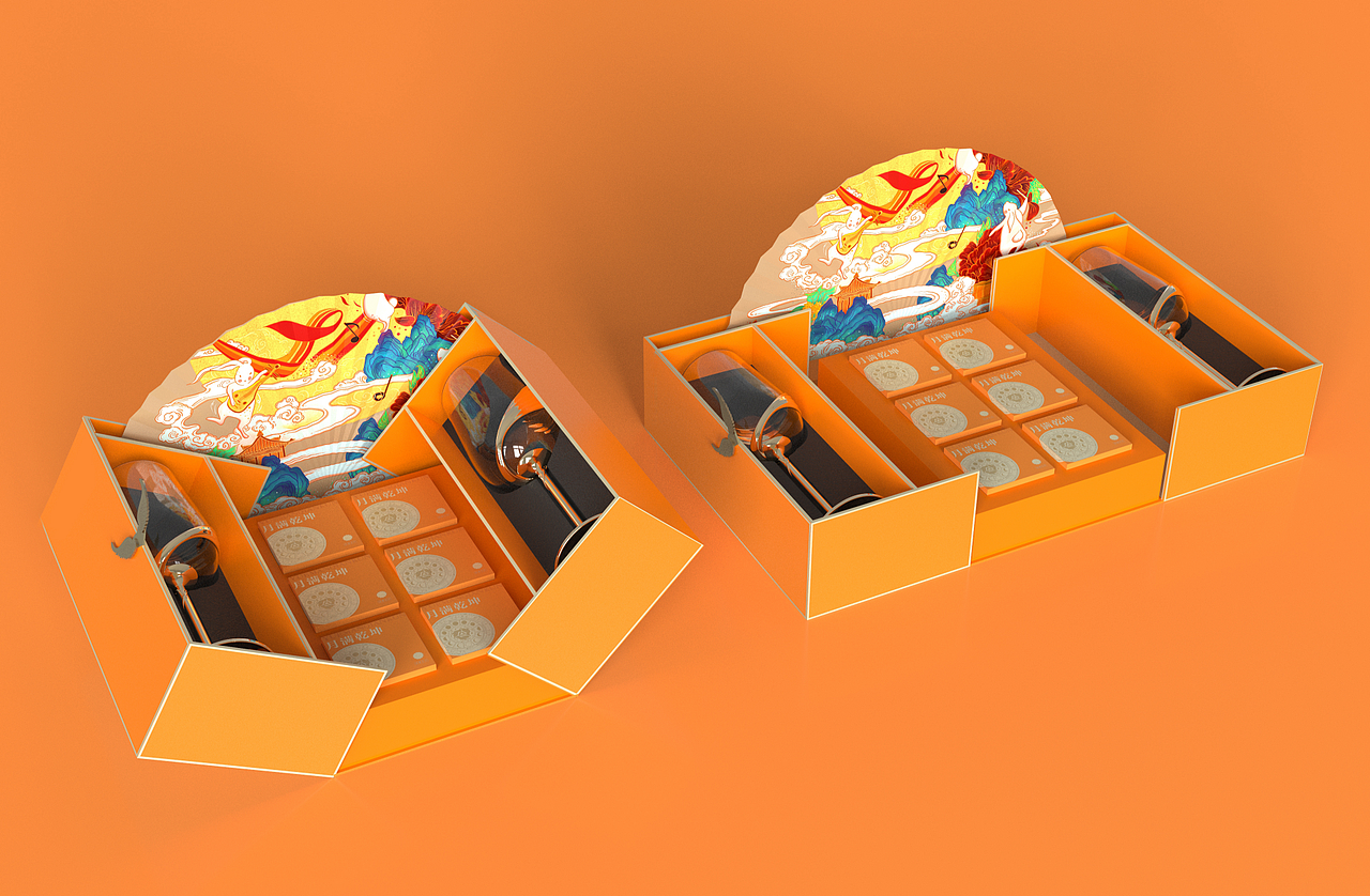 中秋红酒杯礼盒