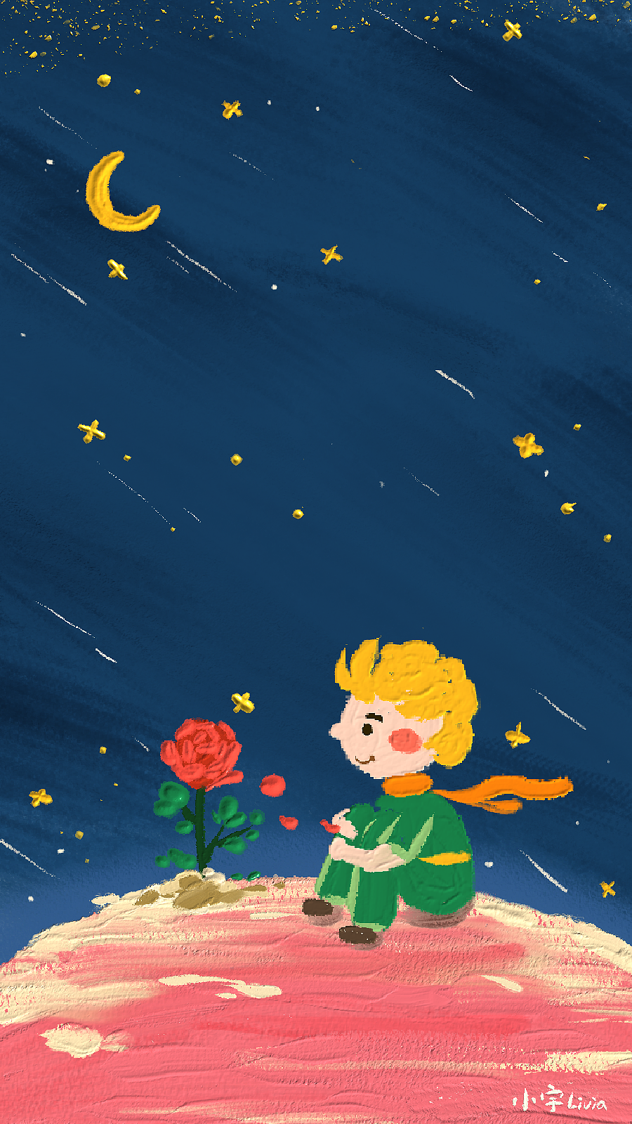 小王子:油画质感头像,壁纸