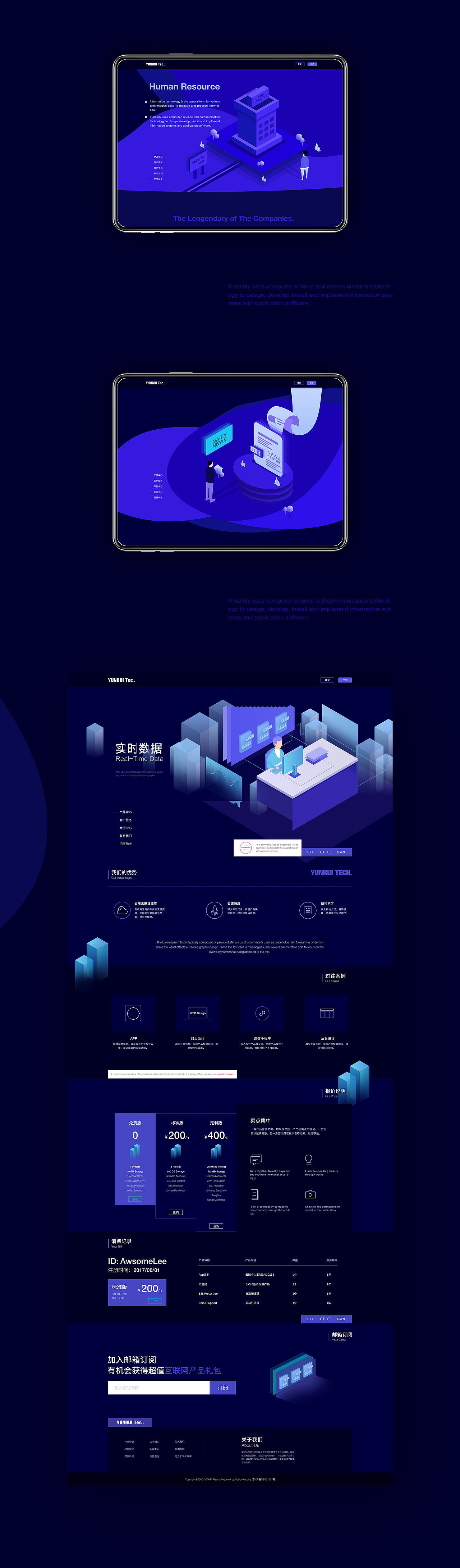 YUNRUI TECH.官网设计（图ZMTI3NDE5MzMy） - 企业官网 - 站酷设计师AwsomeLee原创素材 - 站酷ZCOOL