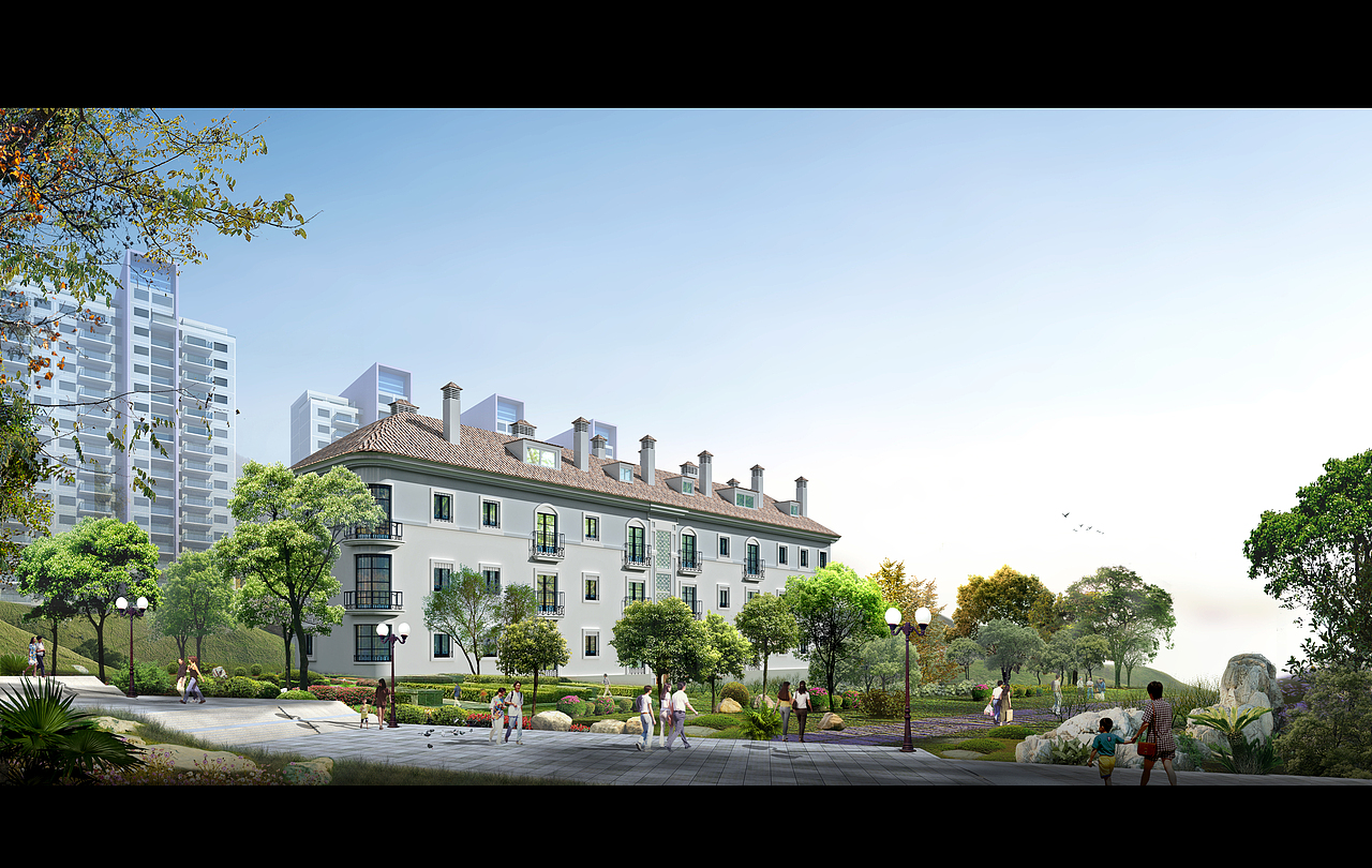 室外建筑（圖ZMjAyNDI0MDEy） - 建筑/空間 - 站酷設(shè)計師BIM中國原創(chuàng)素材 - 站酷ZCOOL