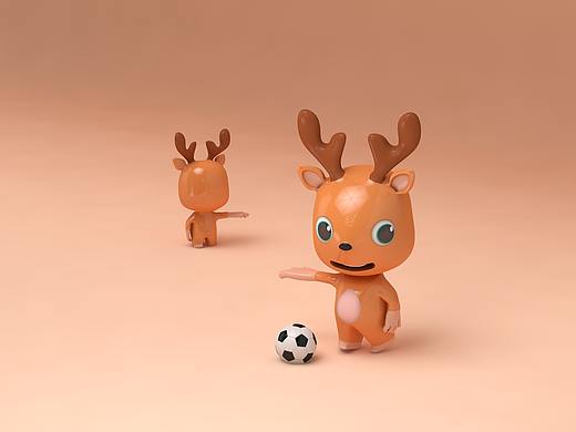 C4D鹿鹿IP形象