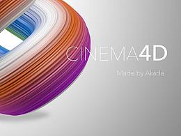 【C4D】立體扭曲海報