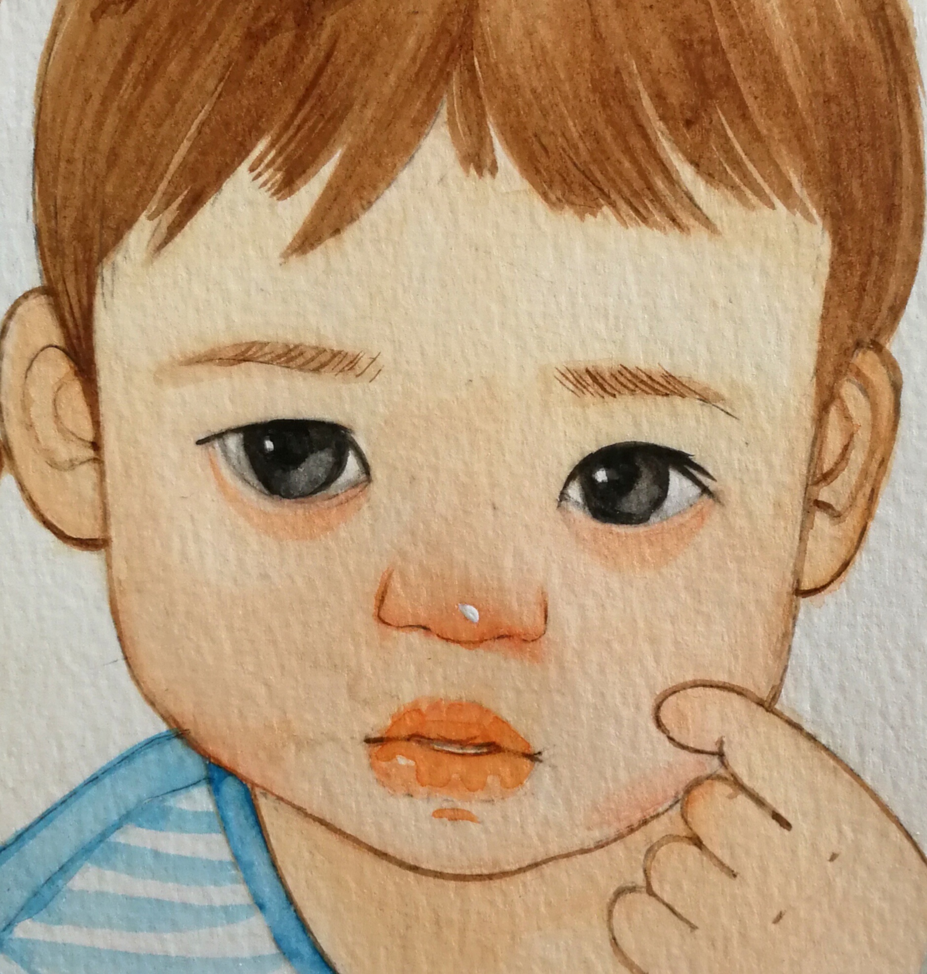 手绘水彩人物练习|插画|儿童插画|冯三儿 - 原创作品 - 站酷 (zcool)