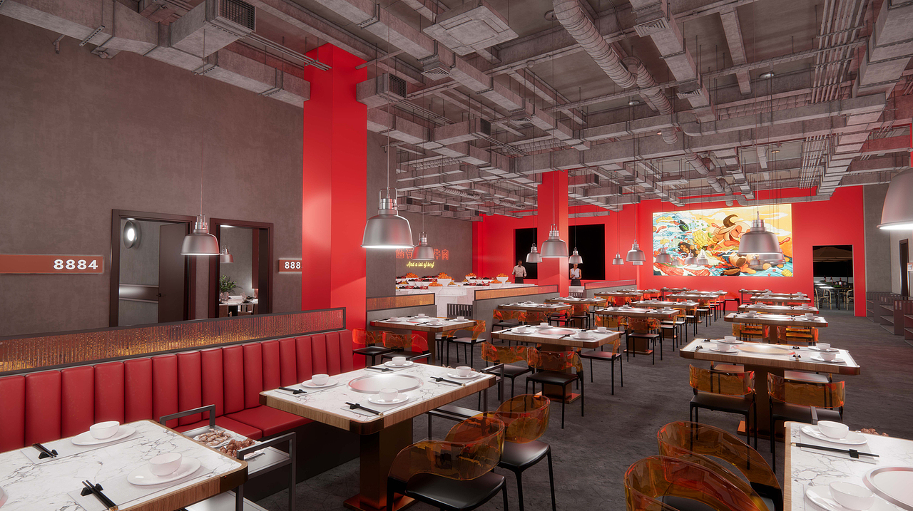 北京 快活牛 潮汕牛肉火锅（国潮风）（图ZMjcwNjk4MzMy） - 酒店餐饮设计 - 站酷设计师腔调原创素材 - 站酷ZCOOL