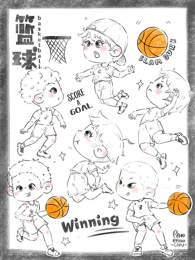 动态练习｜运动篇（图ZMzU3NjY2MTMy） - 儿童插画 - 站酷设计师潘二虎chu原创素材 - 站酷ZCOOL