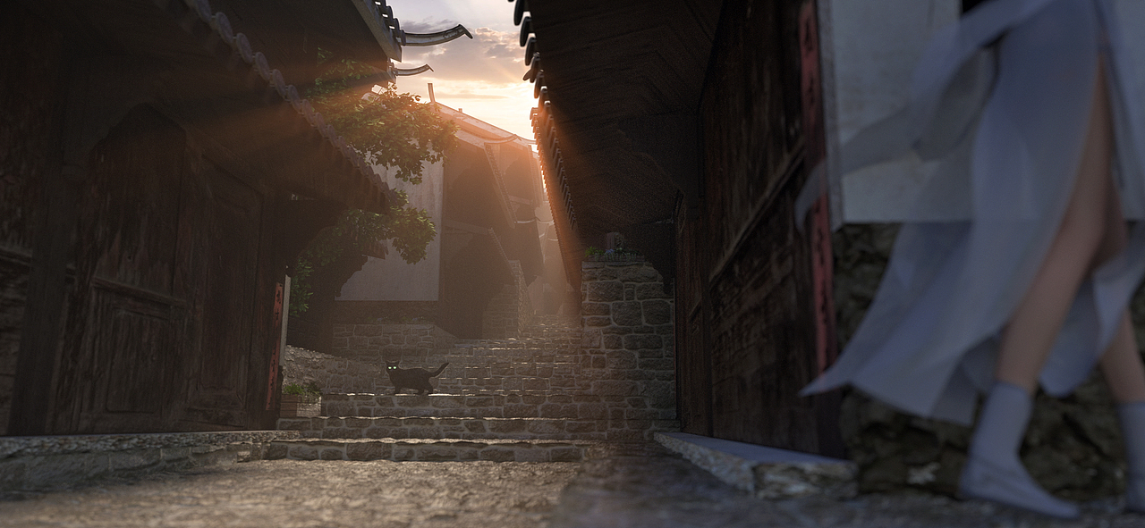 【C4D】古风场景