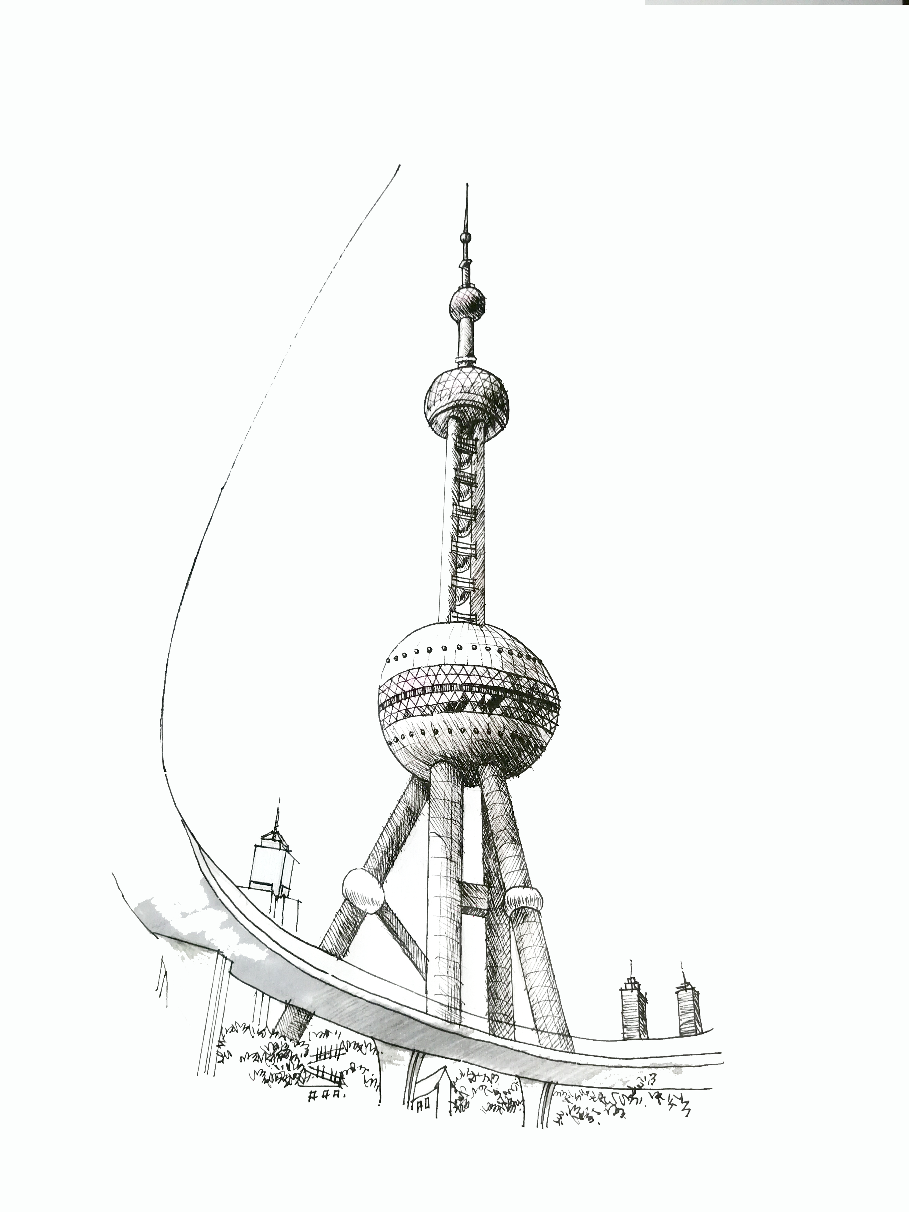 上海城市简笔画画图片