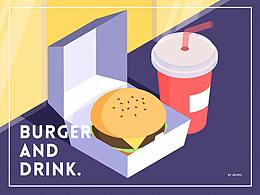 每周一練-2.5D漢堡飲料