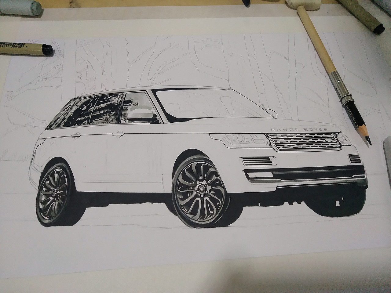 马克笔汽车手绘 Range-Rover（图ZMjM2MDE5MTcy） - 艺术插画 - 站酷设计师xyikai吉原创素材 - 站酷ZCOOL