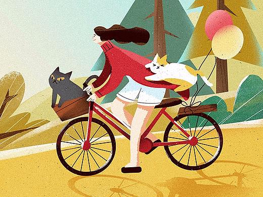 骑单车的小姑娘