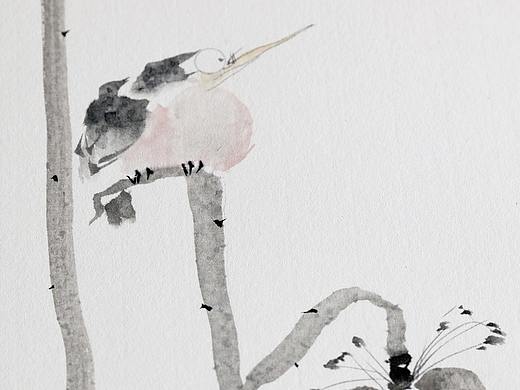 纸本水墨作品 -荷花