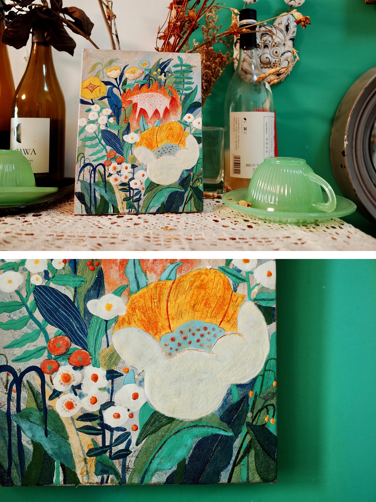 岩彩26/《花丛》（图ZMjc1NTI5NjQ4） - 绘画 - 站酷设计师IamJOJO原创素材 - 站酷ZCOOL