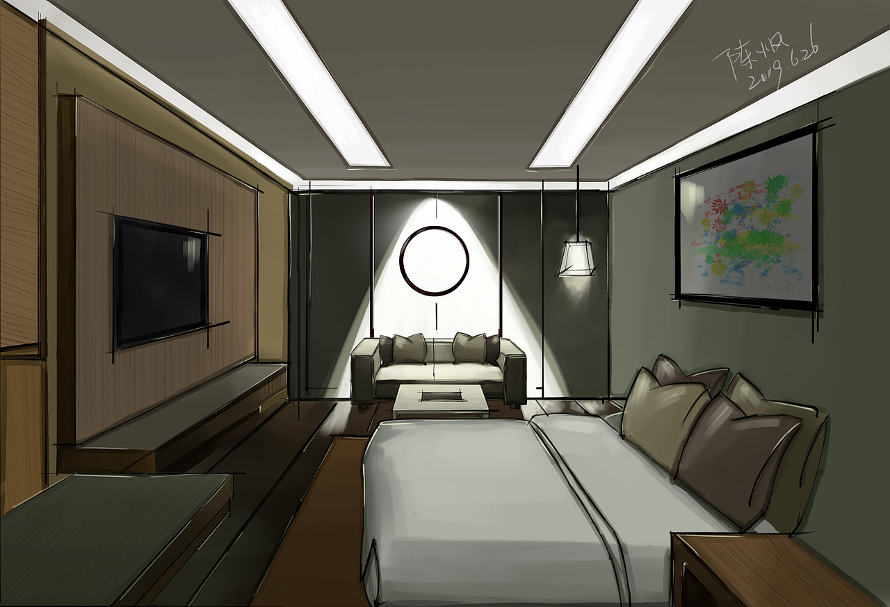 室内电脑手绘（图ZMTY1NTMwNzQw） - 家装设计 - 站酷设计师泰风原创素材 - 站酷ZCOOL