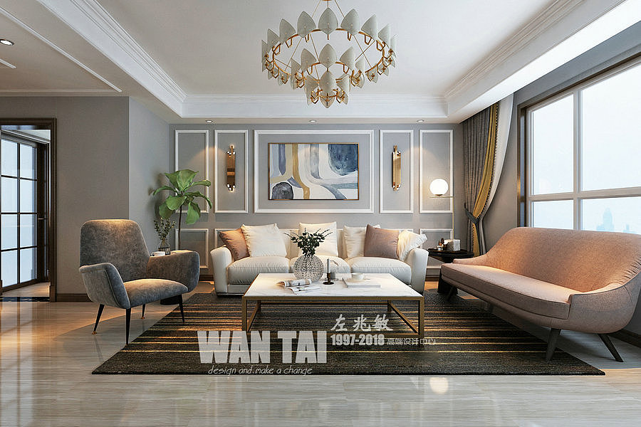 美式风格-鱼台新城绿洲装修效果图案例-济宁路小七