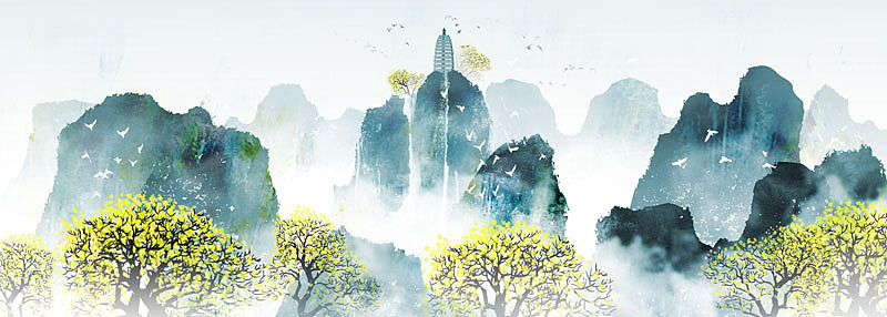 彩色山水（图ZMTU4MDg5NTgw） - 商业插画 - 站酷设计师心灵艺坊原创素材 - 站酷ZCOOL