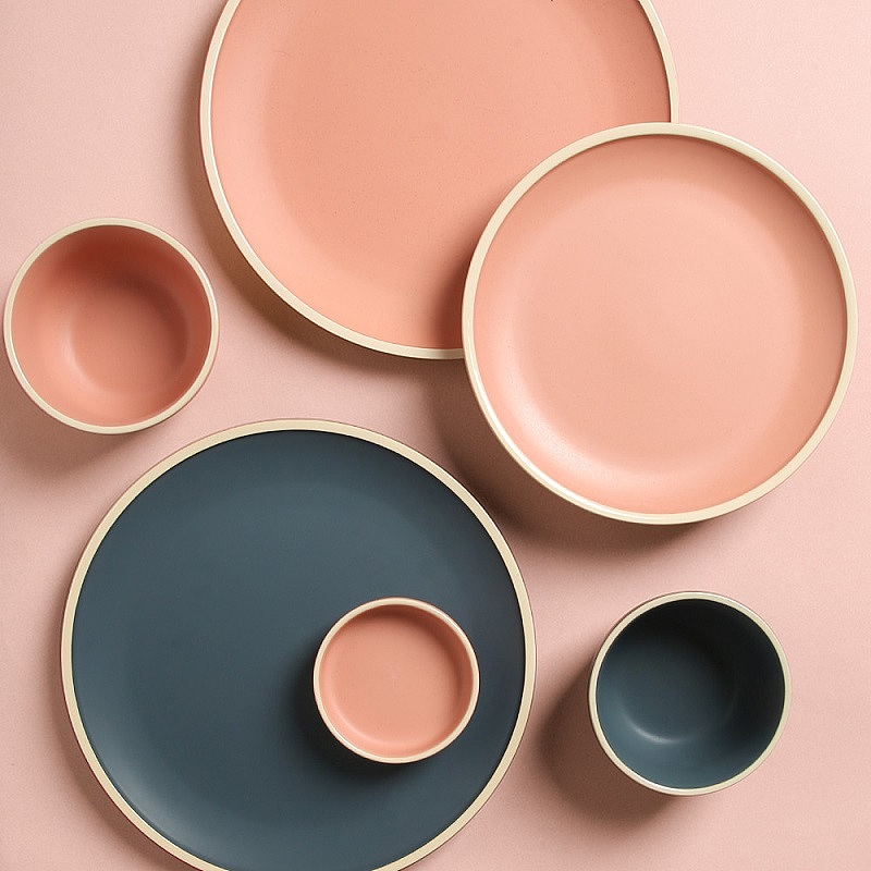 莫兰迪色系西餐盘