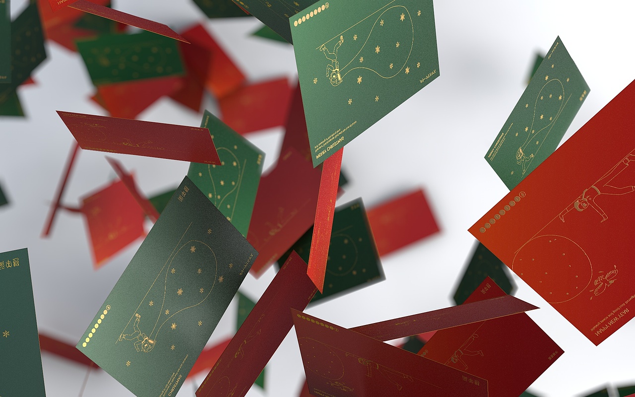 简单想新年圣诞明信片