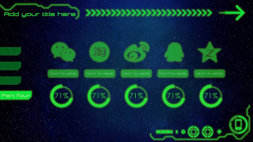 【动态 大气 商务】荧光年终倒计时星空科技IOS PPT模板